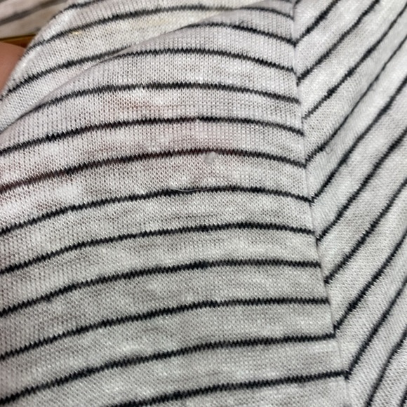 Eileen Fisher striped 100% Linen 3/4 sleeve tee size S - Picture 5 of 10